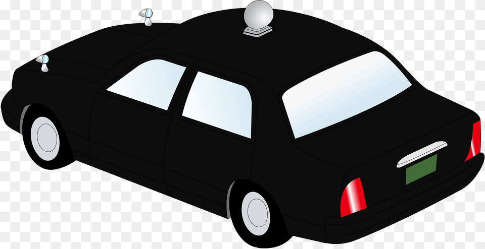 Black Taxi Diagonal Back View Clipart, Car, Transportation, Vehicle Png
