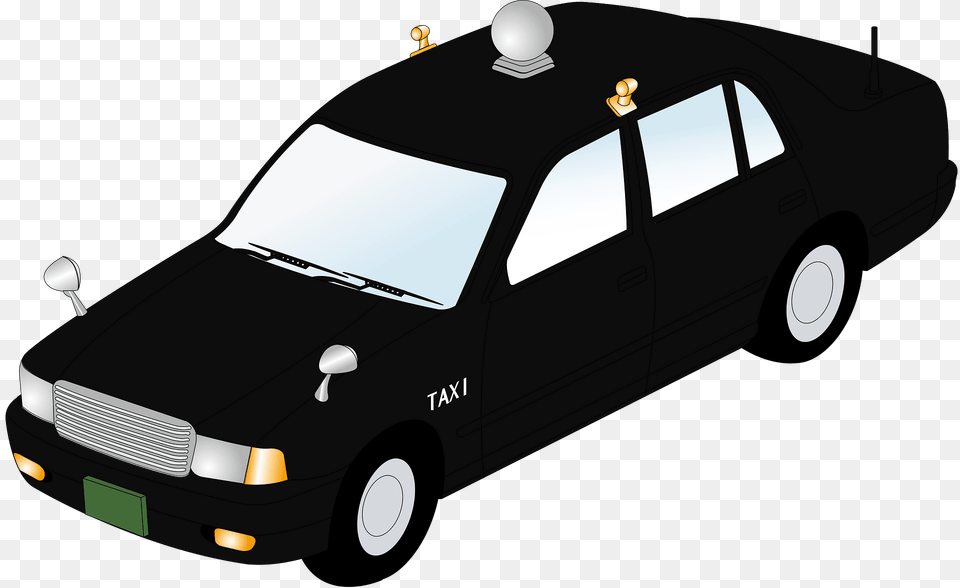 Black Taxi Diagonal Front View Clipart, Transportation, Vehicle, Car, Moving Van Free Png