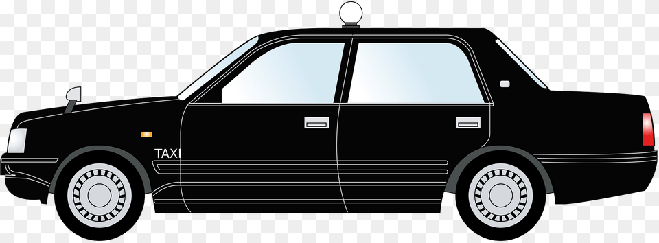 Black Taxi Side View Clipart, Car, Sedan, Transportation, Vehicle Free Png