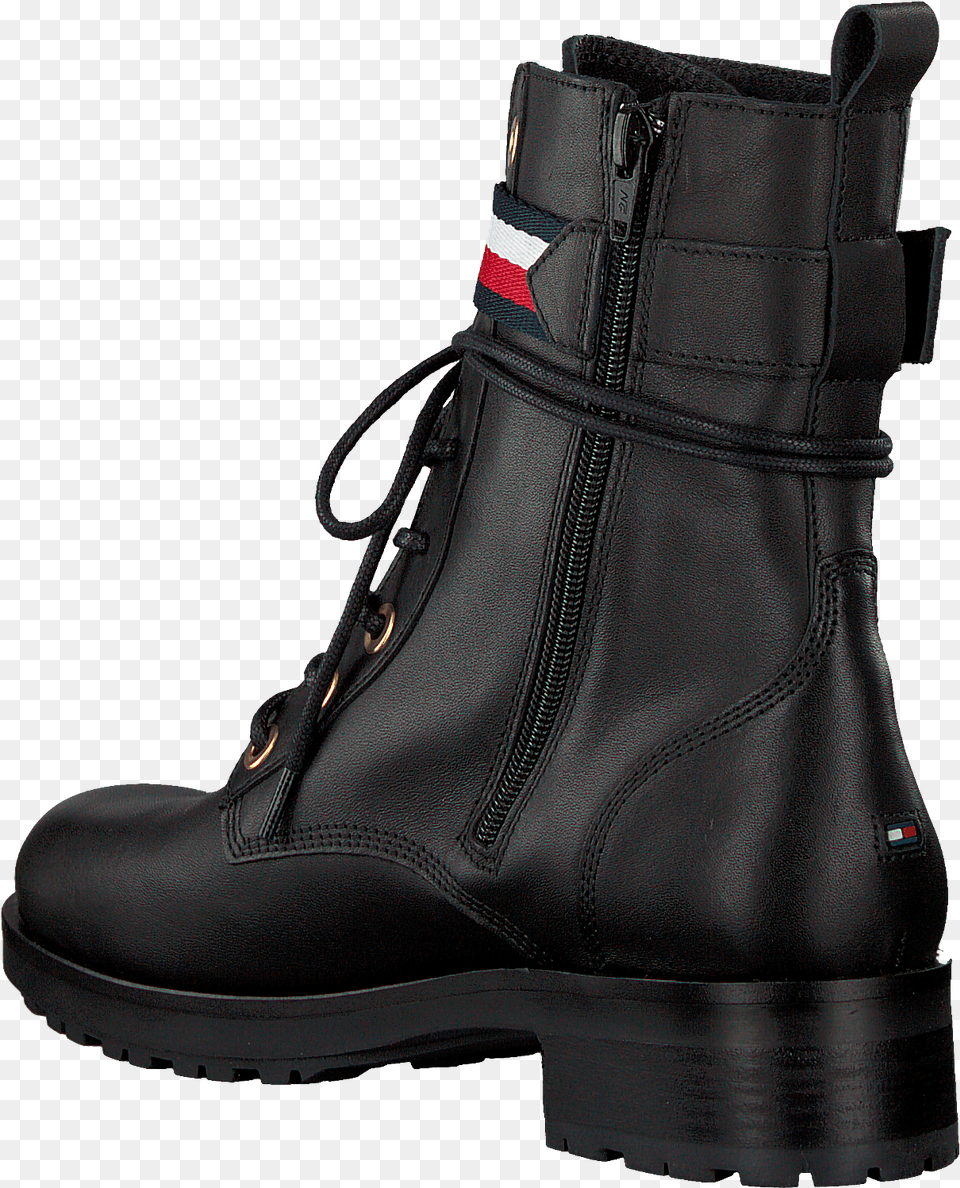 Black Tommy Hilfiger Biker Boots Corporate Ribbon Work Boots, Clothing, Footwear, Shoe, Boot Png Image