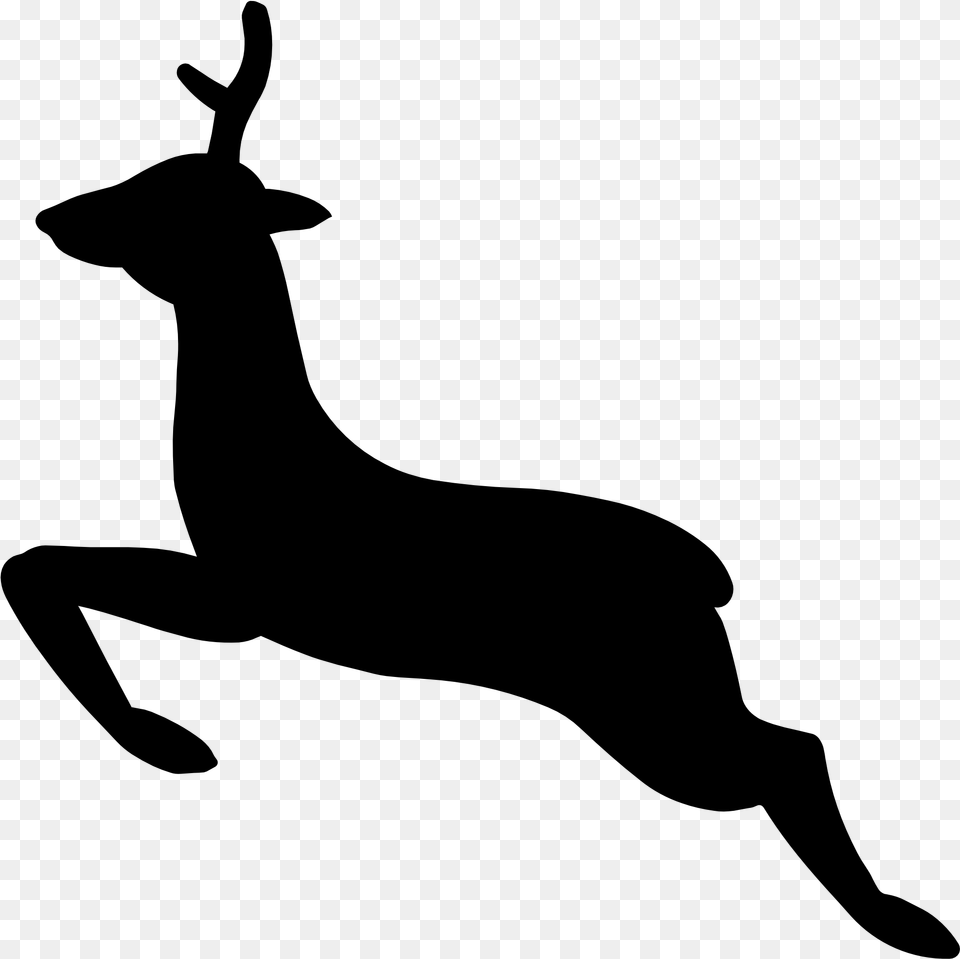 Black Transparent Background Reindeer Clipart, Gray Png Image