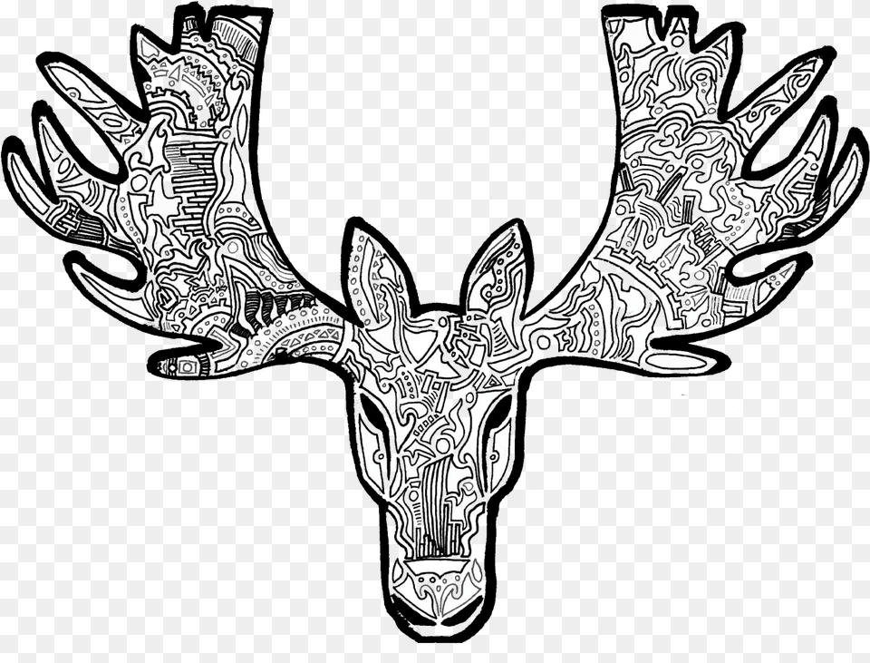 Black Transparent Moose Antlers, Person, Animal, Deer, Mammal Free Png Download