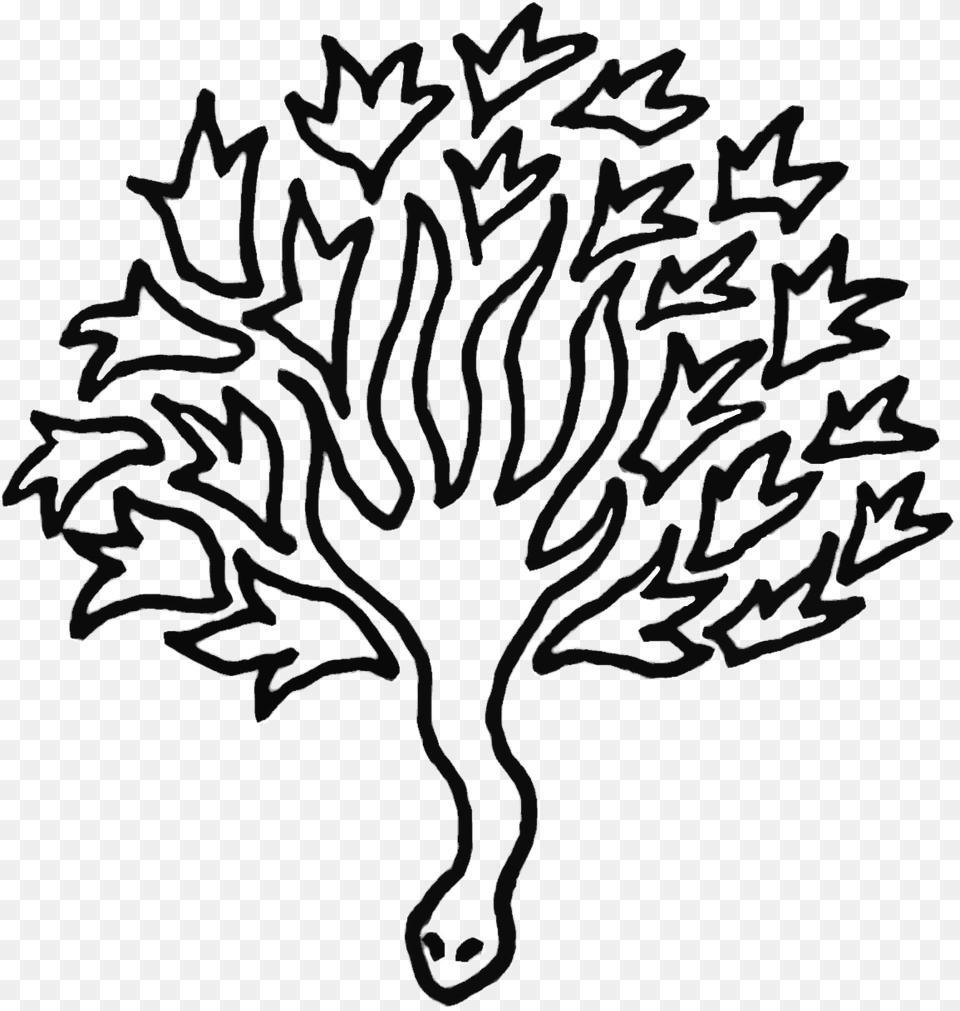Black Tree Transparent Clipart Walnut Tree Clipart Black And White, Stencil, Art, Silhouette, Plant Png Image