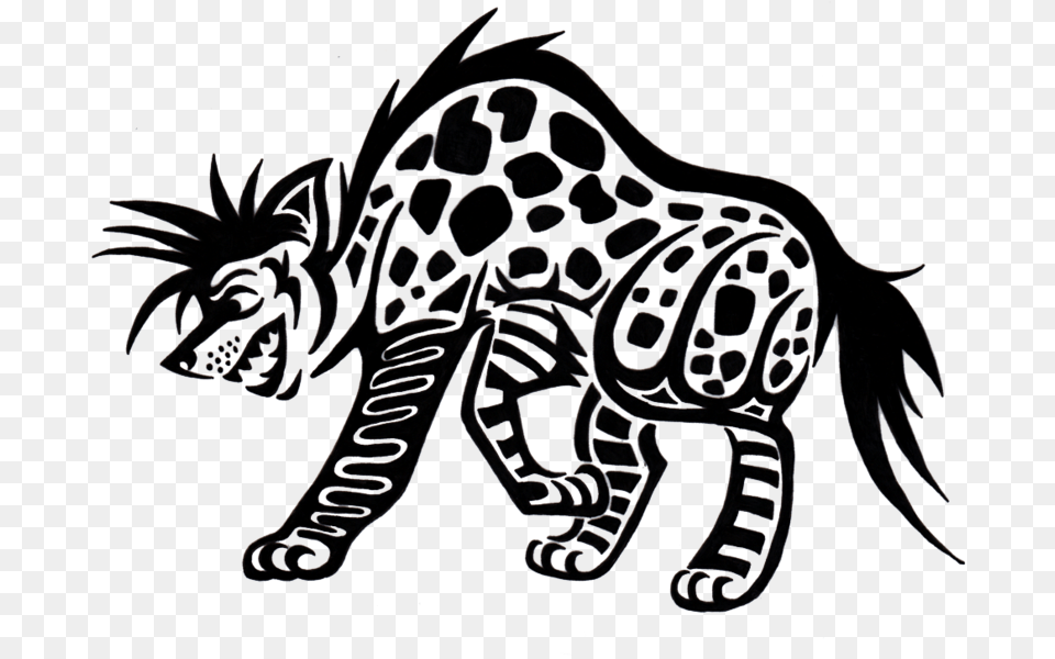 Black Tribal Hyena Tattoo Hyena Tattoo, Art, Drawing, Animal, Dinosaur Free Transparent Png