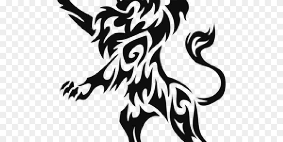 Black Tribal Lion Tattoos, Dragon, Baby, Person Free Png Download