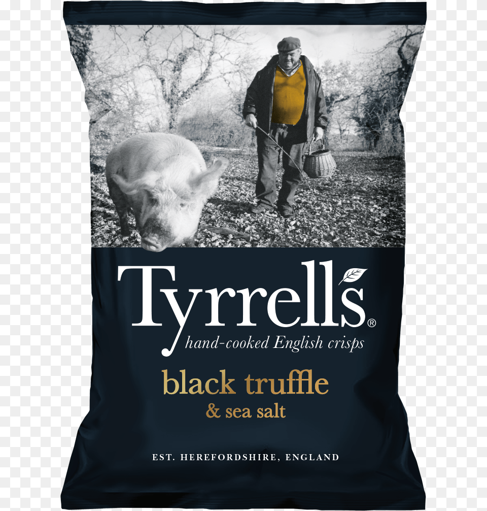 Black Truffle Amp Sea Salt Tyrrells Black Truffle Crisps, Pig, Animal, Mammal, Person Free Transparent Png