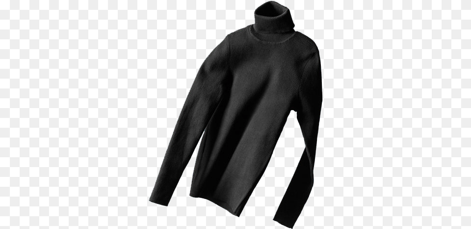 Black Turtleneck, Clothing, Fleece, Long Sleeve, Sleeve Free Png Download