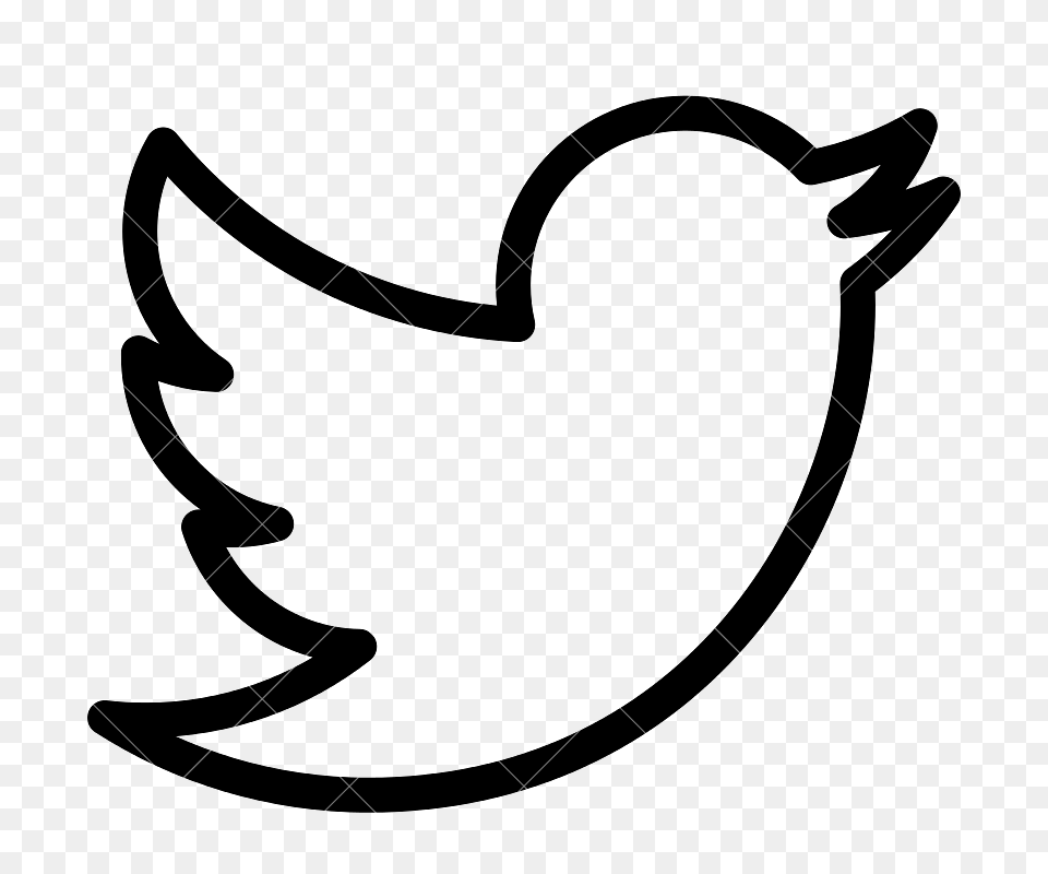 Black Twitter Line Social Media Icon, Text Png