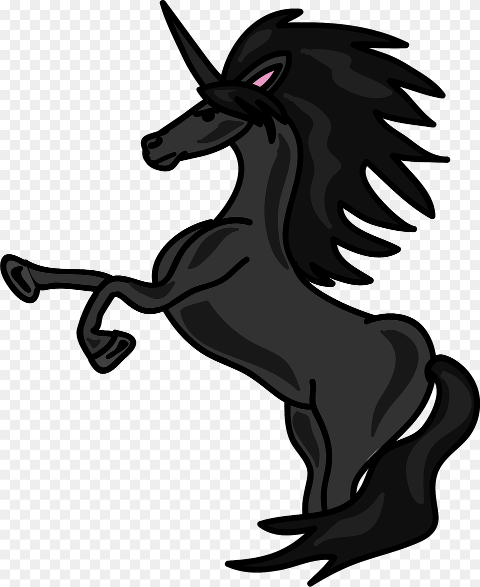 Black Unicorn Clipart, Animal, Mammal, Horse, Colt Horse Free Png
