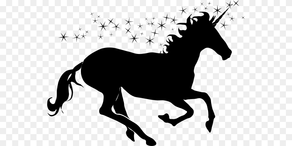 Black Unicorn Clipart, Silhouette, Animal, Mammal, Horse Png