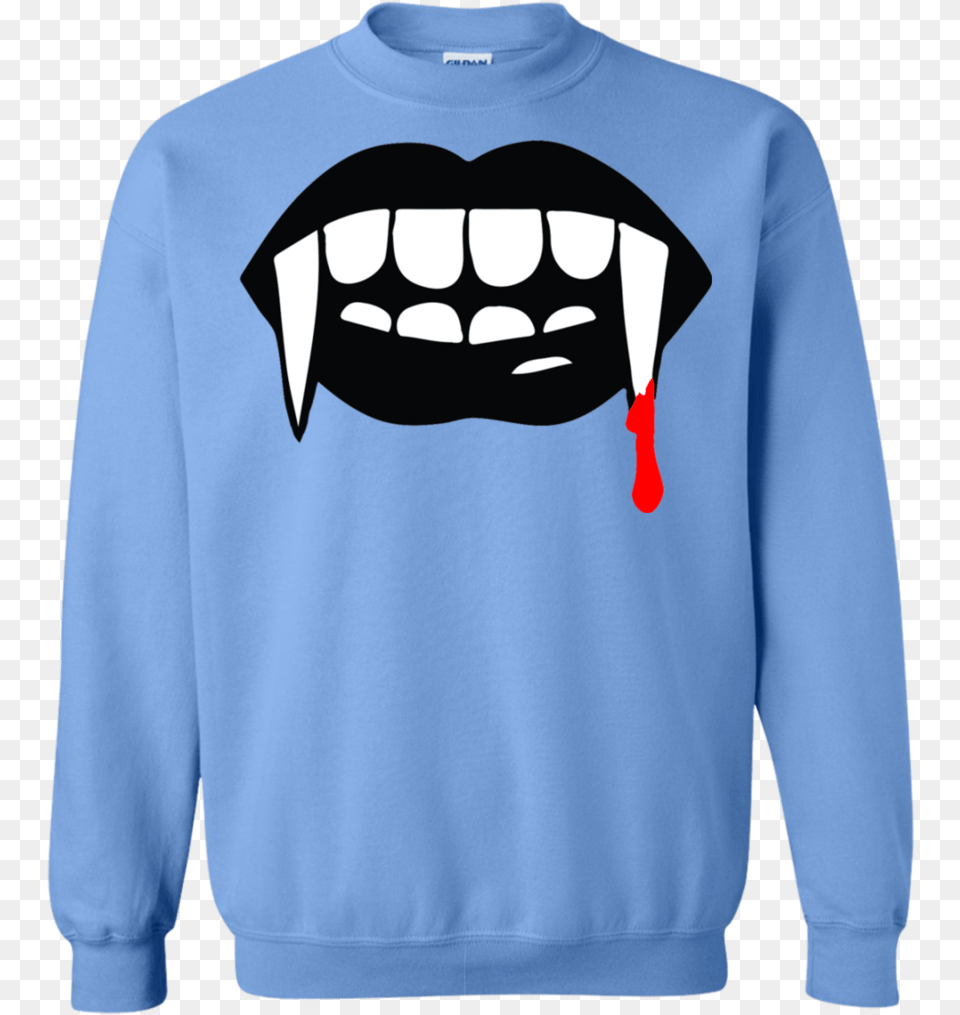 Black Vampire Fangs Halloween Pullover Sweatshirt U2013 Teeever Halloween, Clothing, Knitwear, Sweater, Hoodie Free Png