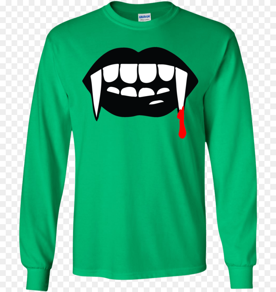 Black Vampire Fangs Halloween Youth Ls T Shirt U2013 Teeever, Clothing, Long Sleeve, Sleeve, Knitwear Free Png Download