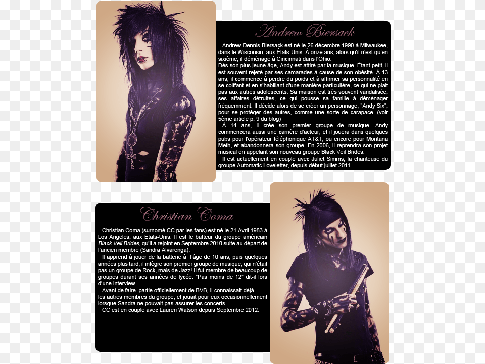 Black Veil Brides Black Veil Brides Christian Coma, Adult, Person, Woman, Female Free Png Download