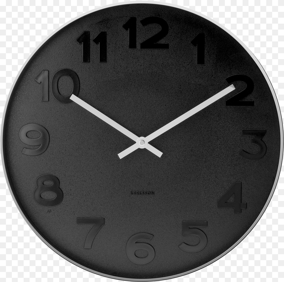 Black Wall Clock By Karlsson By Present Time Zegar 50 Cm Czarny, Analog Clock, Wall Clock Png