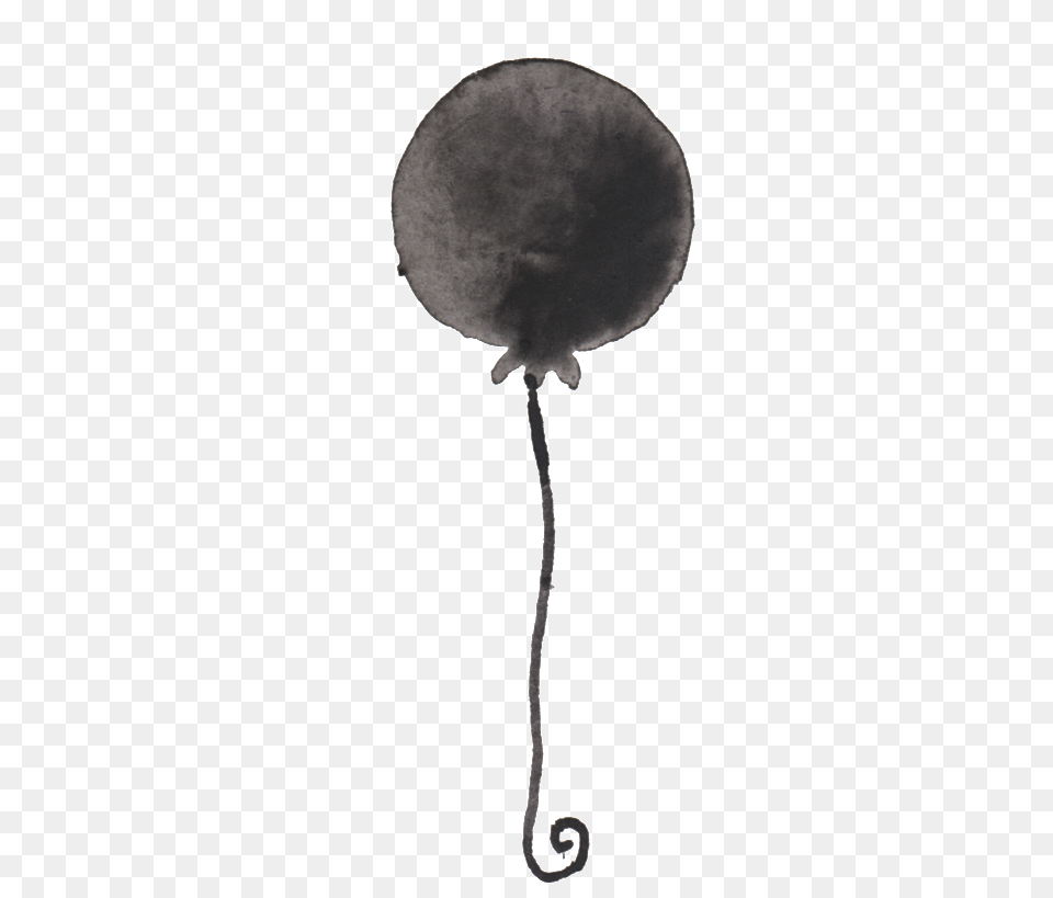 Black Watercolor Hand Painted Balloon Transparent Drawing, Cutlery, Ct Scan, Spoon, Racket Free Png