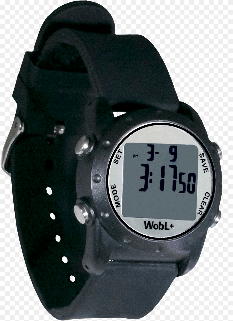 Black Waterproof Wobl Vibrating Alarm Watch With 9 Watch, Wristwatch, Electronics, Digital Watch, Person Free Png