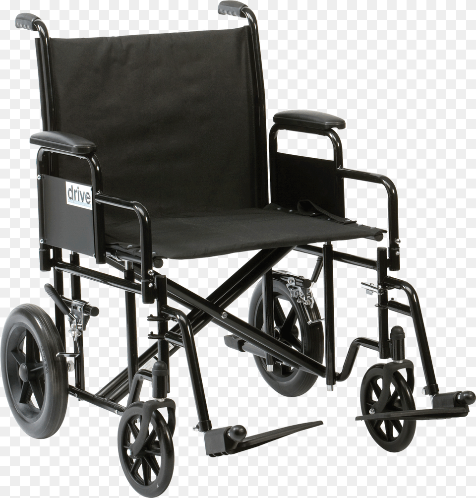 Black Wheelchair Drive Medical Bariatric Steel Transport Chair Transit, Furniture, Machine, Wheel Png Image