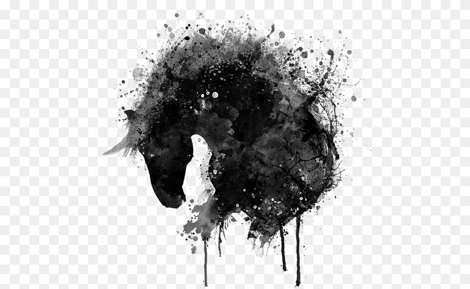 Black White Art Horse, Outdoors, Nature, Plant, Astronomy Free Png Download