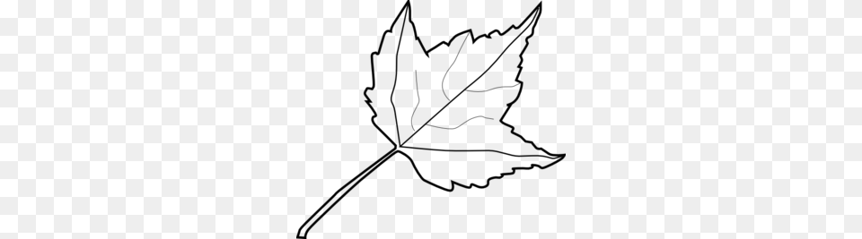 Black White Clipart Leaf, Gray Png
