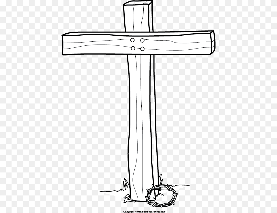 Black White Cross Black And White Picture For Easter Clipart Cross Easter Free, Symbol, Sword, Weapon Png Image