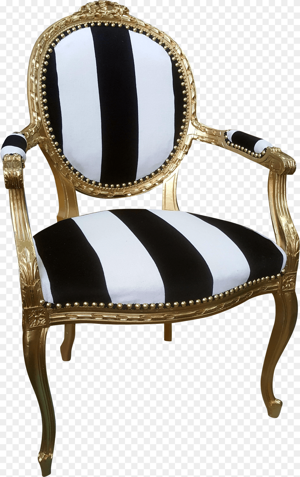 Black White Gold Chair Free Png Download