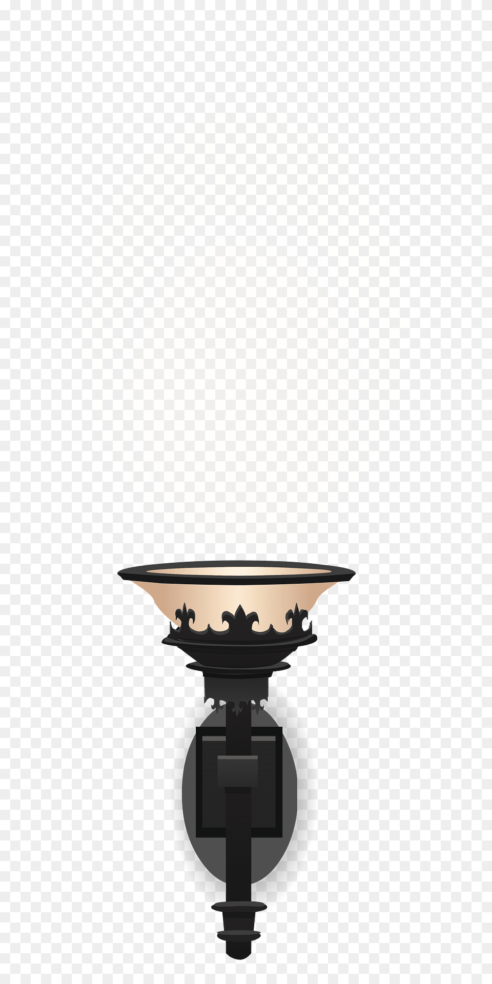 Black White Gothic Wall Lamp Clipart, Plate, Lampshade Free Png