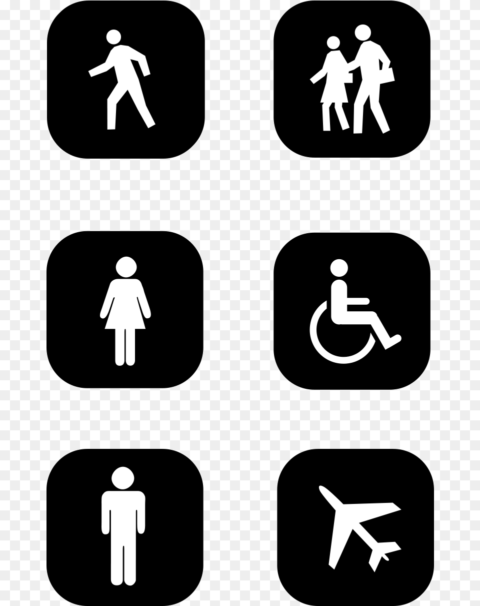 Black White Icon Men Women And Psd Mall Signs And Symbols, Adult, Male, Man, Person Free Png