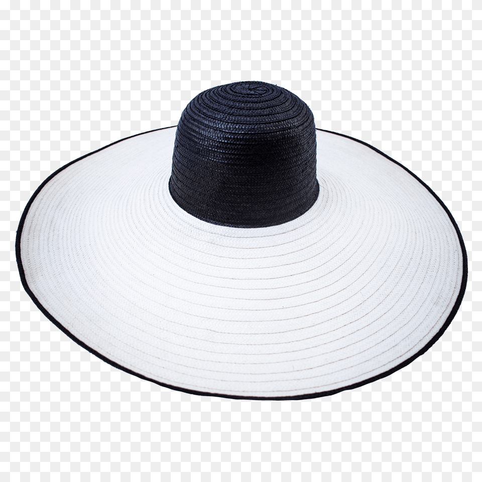 Black White Oversized Floppy Straw Hat, Clothing, Sun Hat Png Image