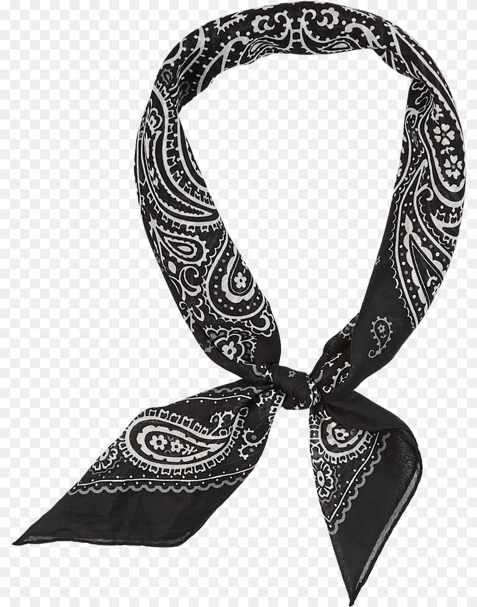 Black White Paisley Printed Cotton Bandana Solid, Accessories, Headband, Adult, Bride Png