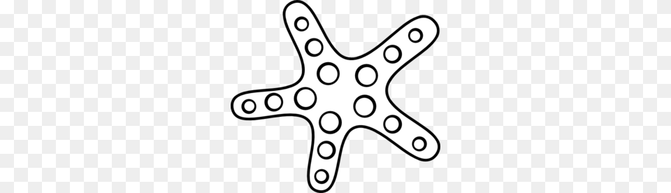 Black White Starfish Clip Art, Animal, Sea Life Free Png