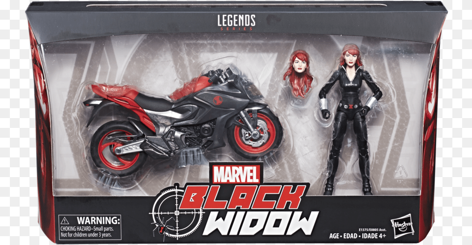 Black Widow Motorcycle Marvel Legends, Machine, Spoke, Helmet, Clothing Free Png