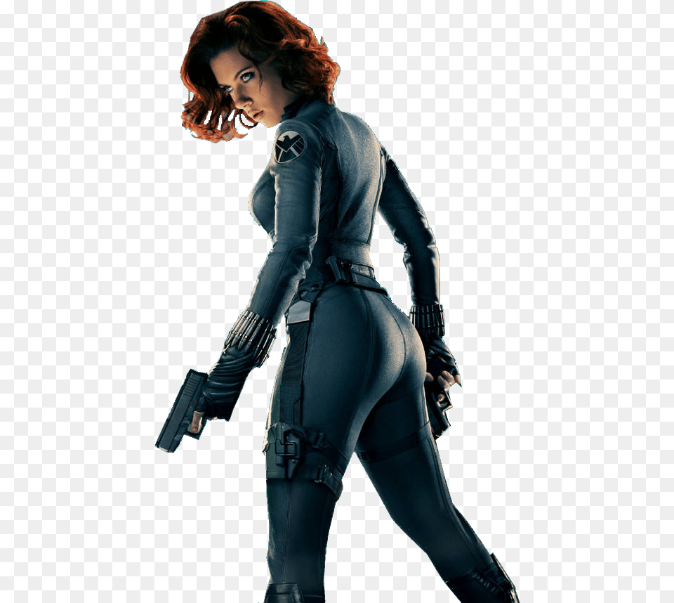 Black Widow Side, Adult, Weapon, Sleeve, Person Png