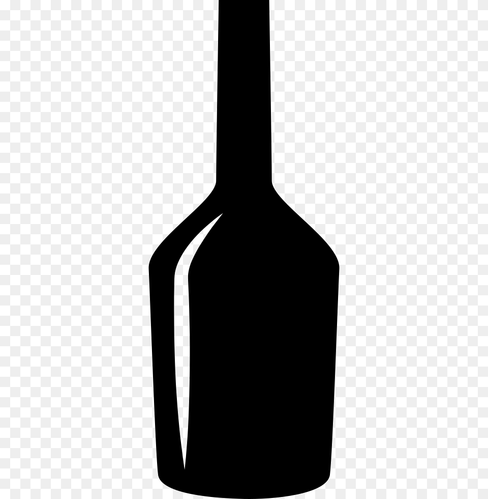 Black Wine Bottle Glass Shape Icon Alcohol, Beverage, Liquor, Wine Bottle Free Png Download