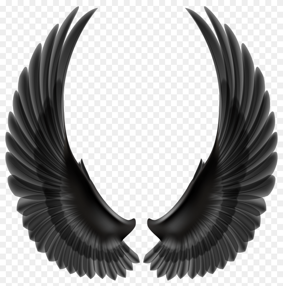 Black Wings Clip Art, Emblem, Symbol, Animal, Bird Free Png