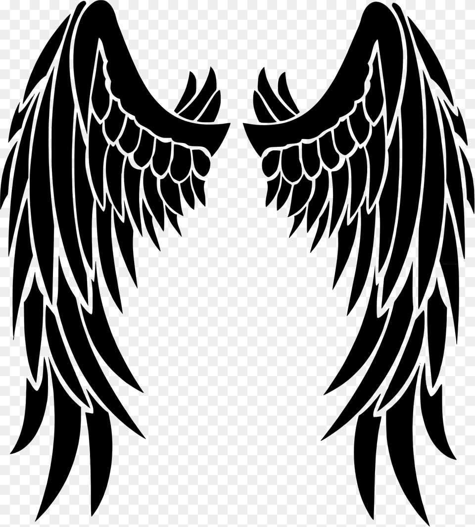 Black Wings Clipart, Person, Emblem, Symbol Free Transparent Png