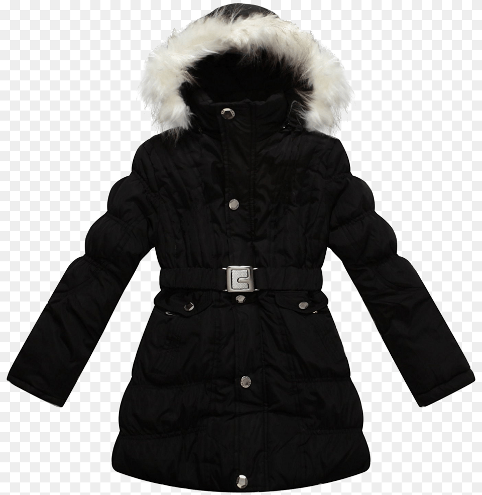 Black Winter Jacket For Women Transparent Winters Jacket For Girls, Clothing, Coat, Overcoat, Hood Free Png Download