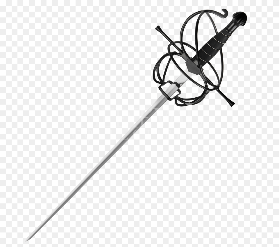 Black Wire Hilt Rapier Weapons Sword Medieval, Weapon, Blade, Dagger, Knife Png