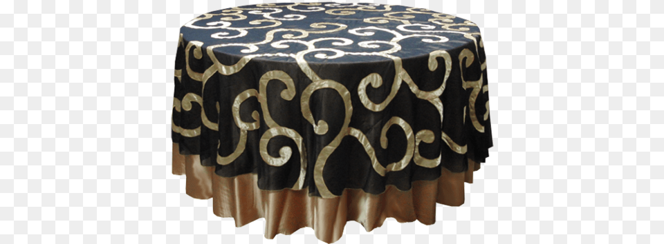 Black With Gold Overlay Solid, Tablecloth Png Image