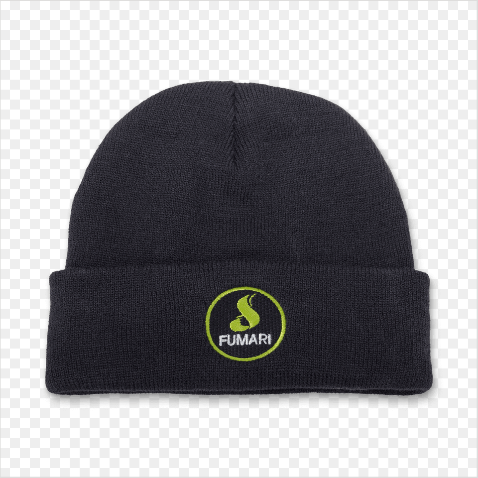 Black With Green Circle Logo Patch Beanie, Cap, Clothing, Hat, Fleece Free Png