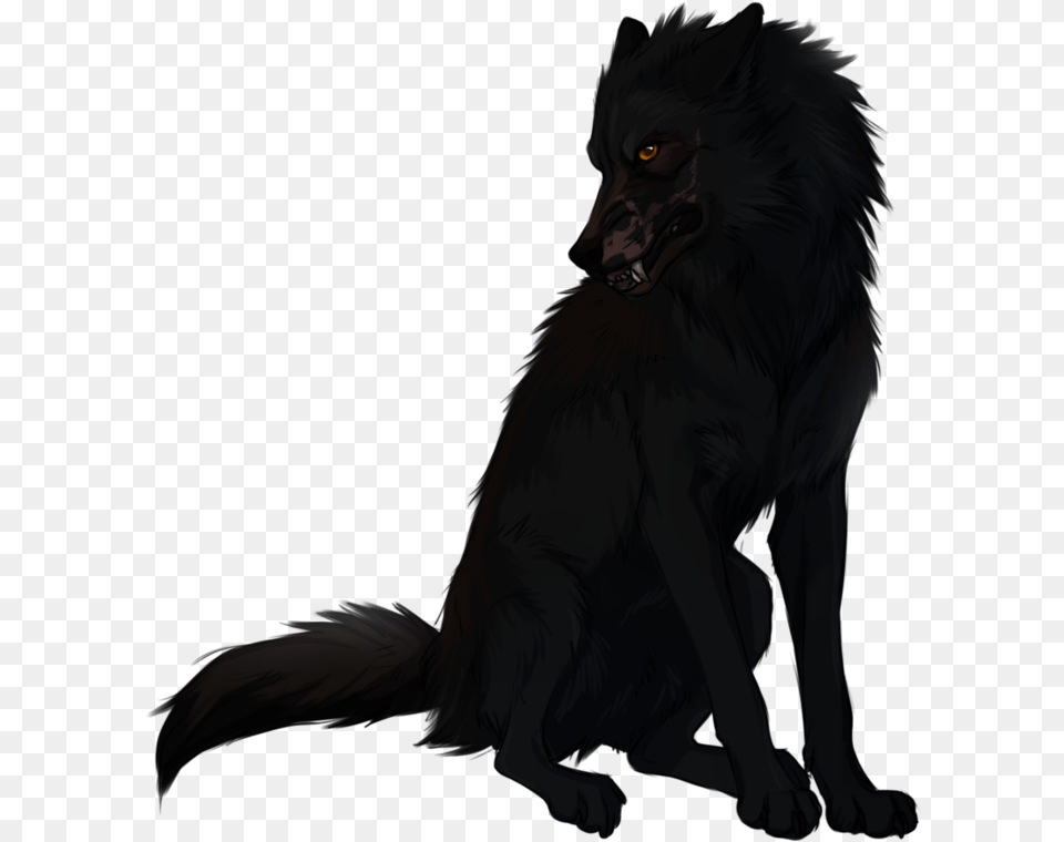 Black Wolf Drawing Would Make A Cool Tattoo Transparent Black Wolf With Yellow Eyes, Animal, Mammal, Person Png