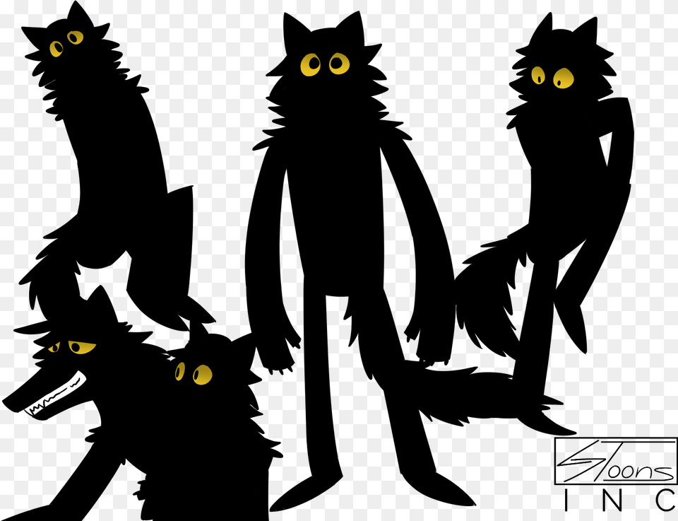 Black Wolves Illustration Png Image