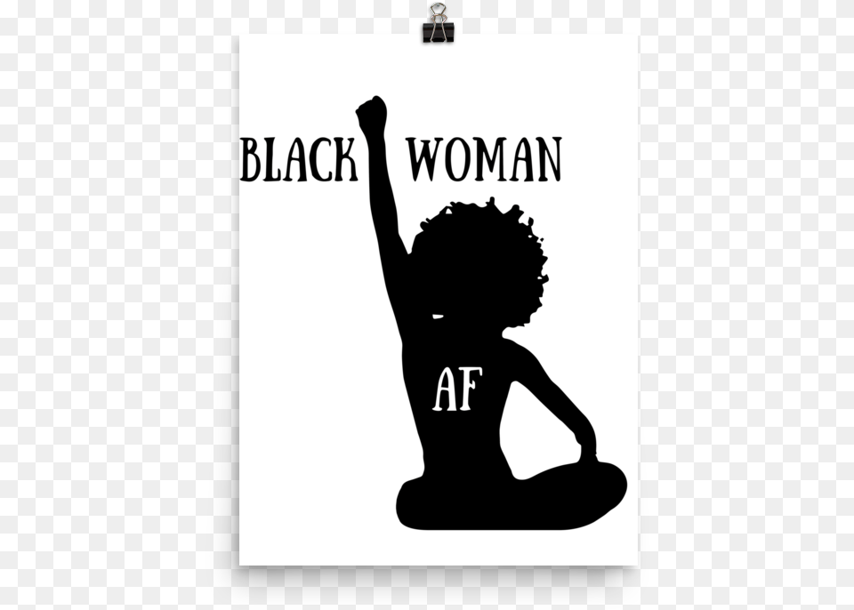 Black Woman Af Woman Black Power Silhouette, Kneeling, Person, Stencil, Head Png