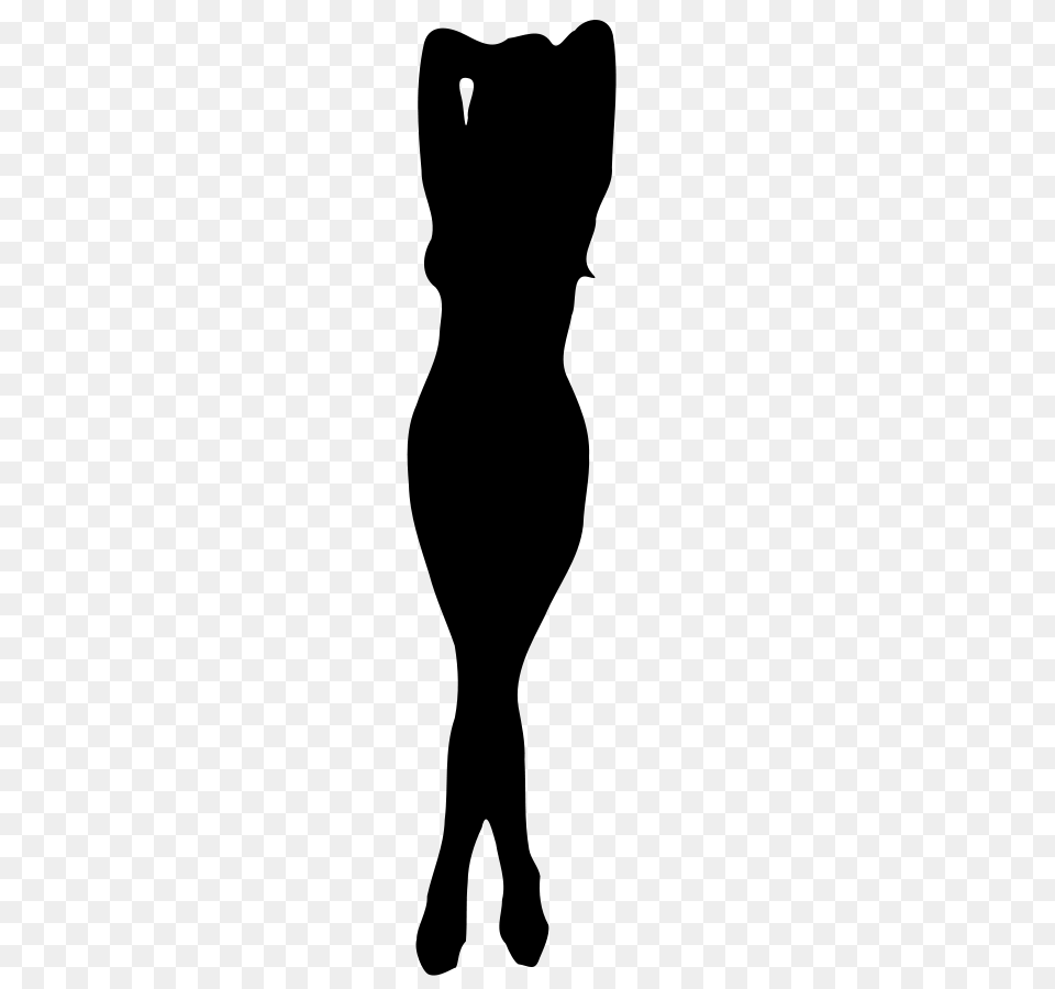 Black Woman Silhouette Clipart, Gray Free Png
