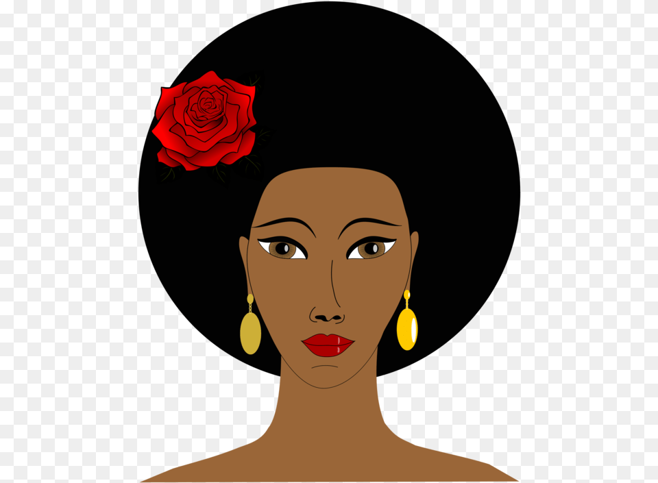 Black Woman39s Face Clipart, Accessories, Rose, Plant, Person Png
