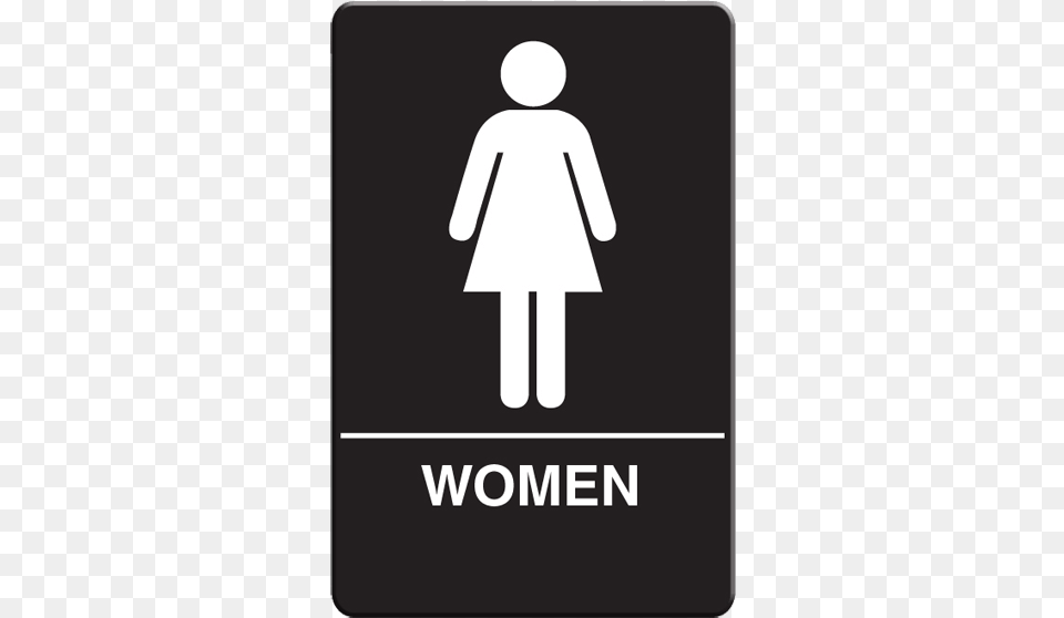 Black Womens Restroom Sign, Symbol, Road Sign, Person Png