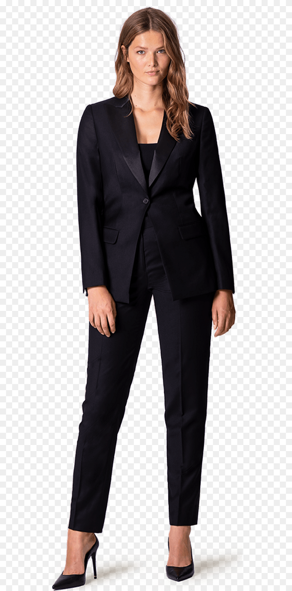 Black Wool Blend Tuxedo With Peak Lapels With Black Tuxedo, Formal Wear, Clothing, Suit, Blazer Free Png