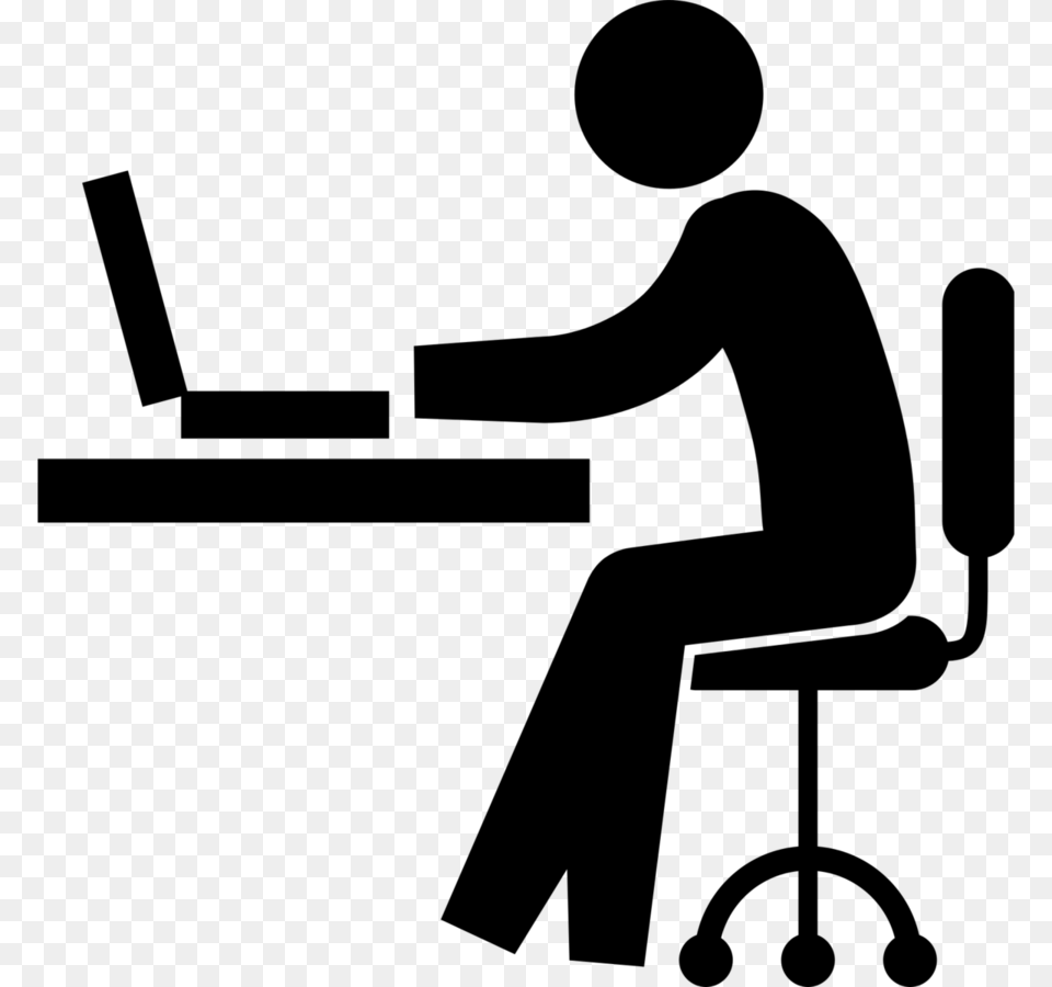 Black Work From Home Clipart, Gray Free Png