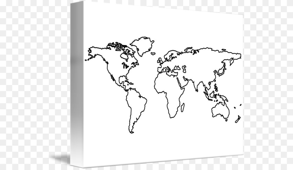 Black World Map Outlines Isolated On White By Laschon World Map Simple Tattoo, Chart, Plot, Atlas, Diagram Png