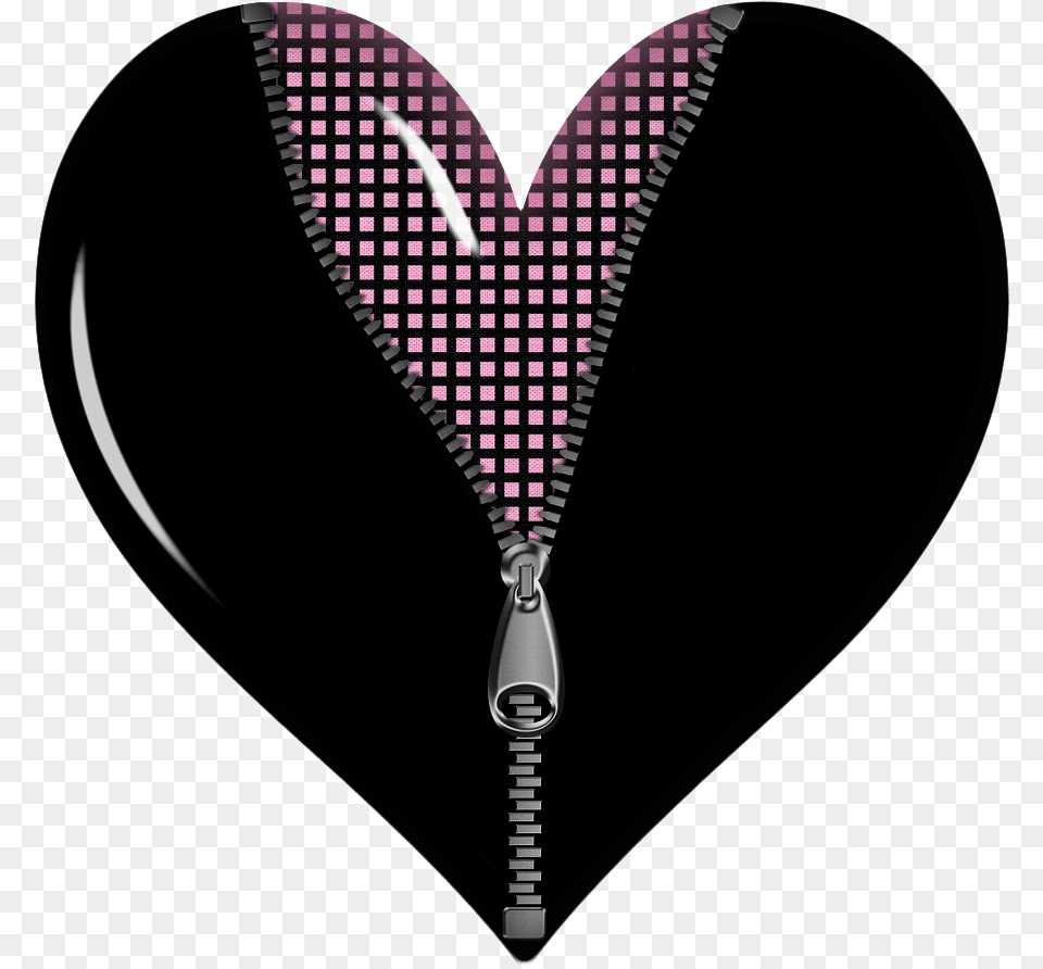 Black Zipped Heart Picture Corazon Cierre, Accessories, Jewelry, Necklace, Zipper Png