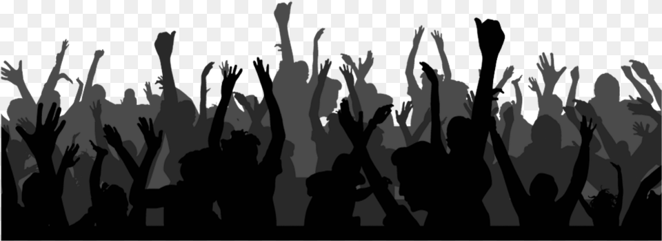 Blackandwhite Crowd Audience Group Gathering, Concert, Person, Silhouette, Adult Free Transparent Png